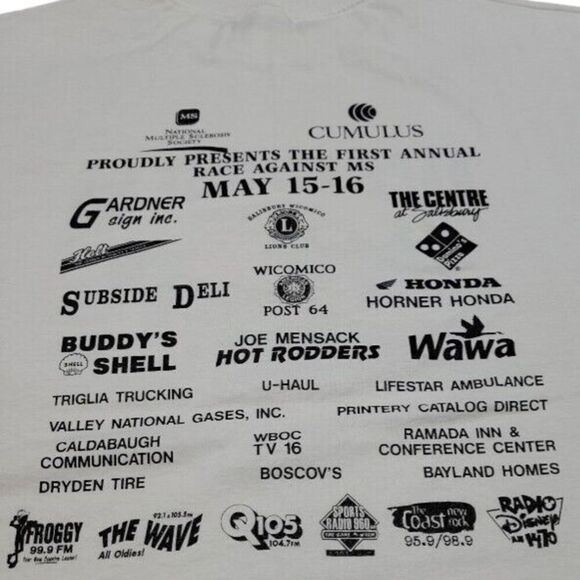 Vintage Hanes Shirt Size XXL Vintage 90s Shirt Race Against MS 1999 Graphic Tee - Picture 6 of 7